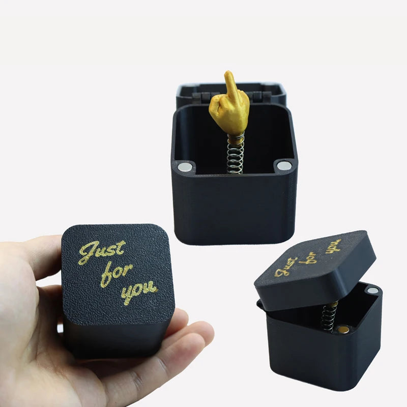 Funny Christmas Office Desk Decoration - Creative Prank Gift 'Middle Finger in Box' Home Decor Item for Holiday Gifting