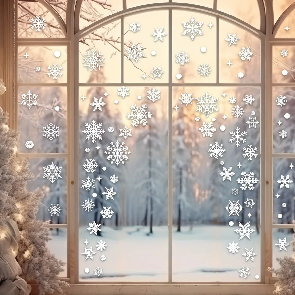 Christmas Snowflake Window Stickers Set