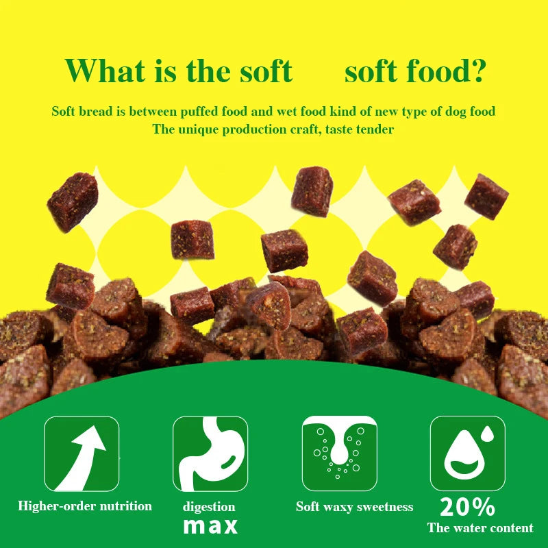 A bag of fresh soft food double flavor dog food meat food puppy dog teddy small dogs senior dogs