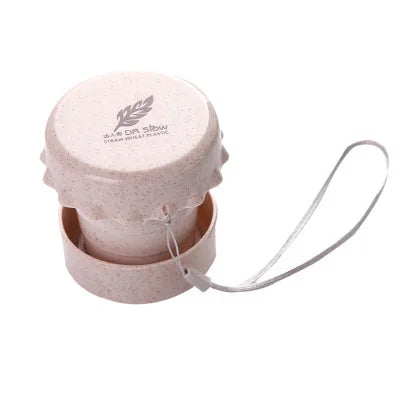 1 Pcs Folding Cup Eco-Friendly Straw Wheat Portable Telescopic Drinking Cups Travel Camping Collapsible Wash Mugs 130mL
