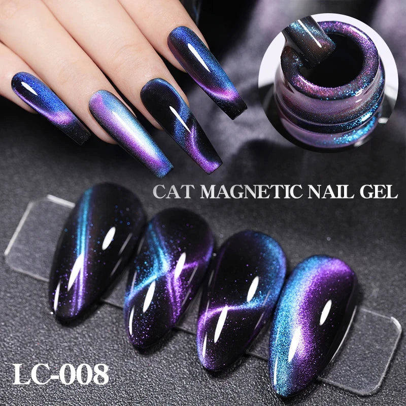 LILYCUTE 7ml 9D Cat Magnetic Gel Nail Polish Iridescent Magnet Semi