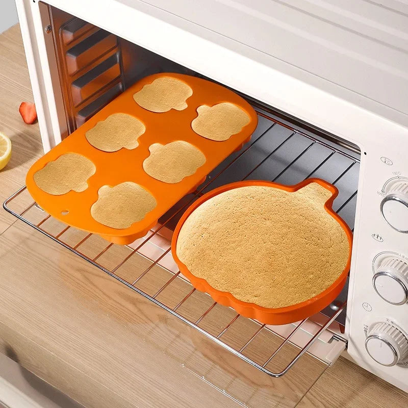 Halloween Moulds Silicone Pumpkin Shape Cake Mold Non-stick Dessert Chocolate Mold DIY Handmade Baking Pudding Fondant Tools