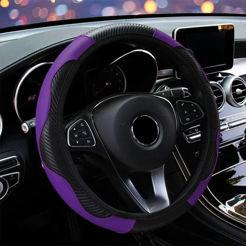 Universal 37-38.5cm Car Steering Wheel Cover Microfiber Leather Soft Anti-Slip Steering Wheel Protection Auto Accessories Amagi