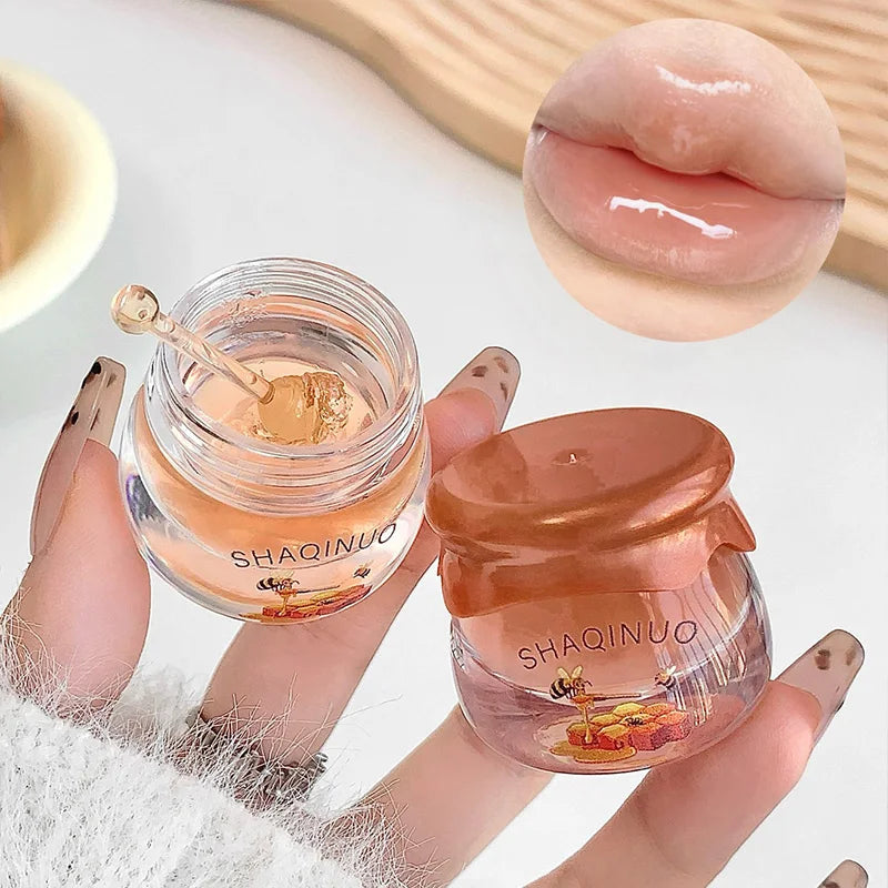 Honey moisturize lip care set moisturize, prevent dryness and crack, remove dead skin lip oil, fade lip wrinkles and lip mask