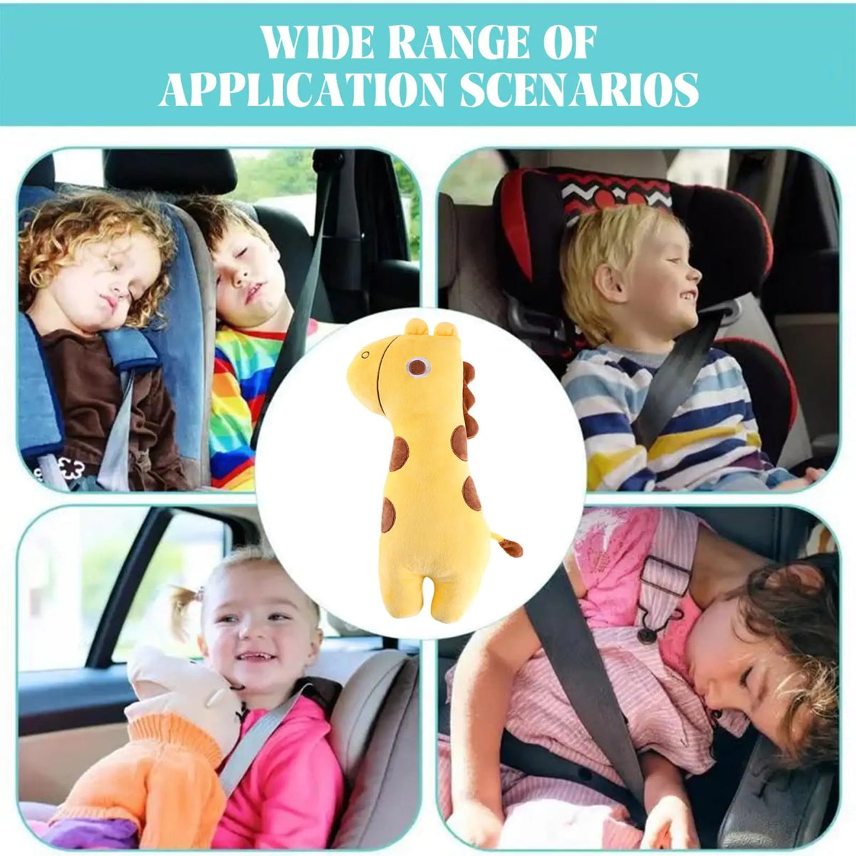Cute Dinosaur Car Seat Belt Pillow, Soft Neck & Shoulder Protector to Prevent Strain