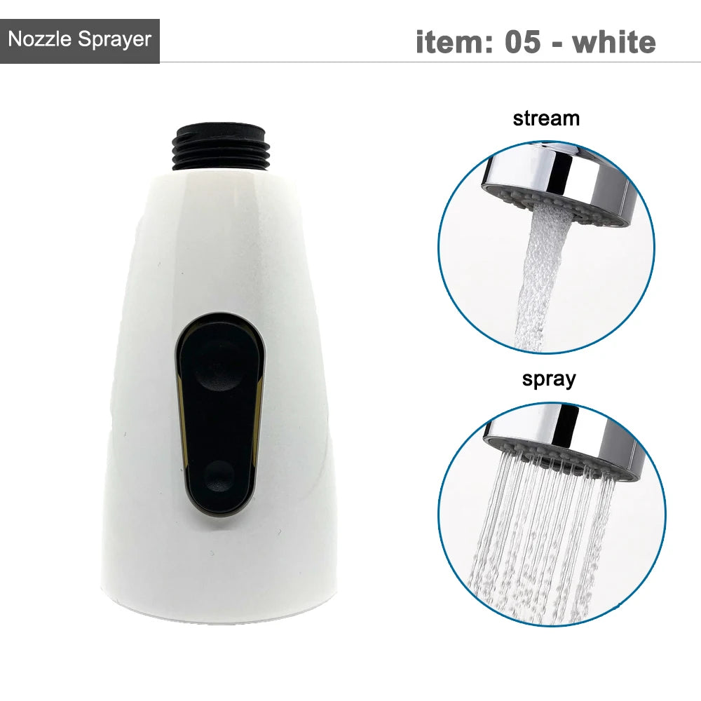Kitchen Faucet Head Replacement Parts ABS Gold Black Nickle Chrome Tap Pull-out Shower Sprayer Nozzle Faucet Spouts Accessory
