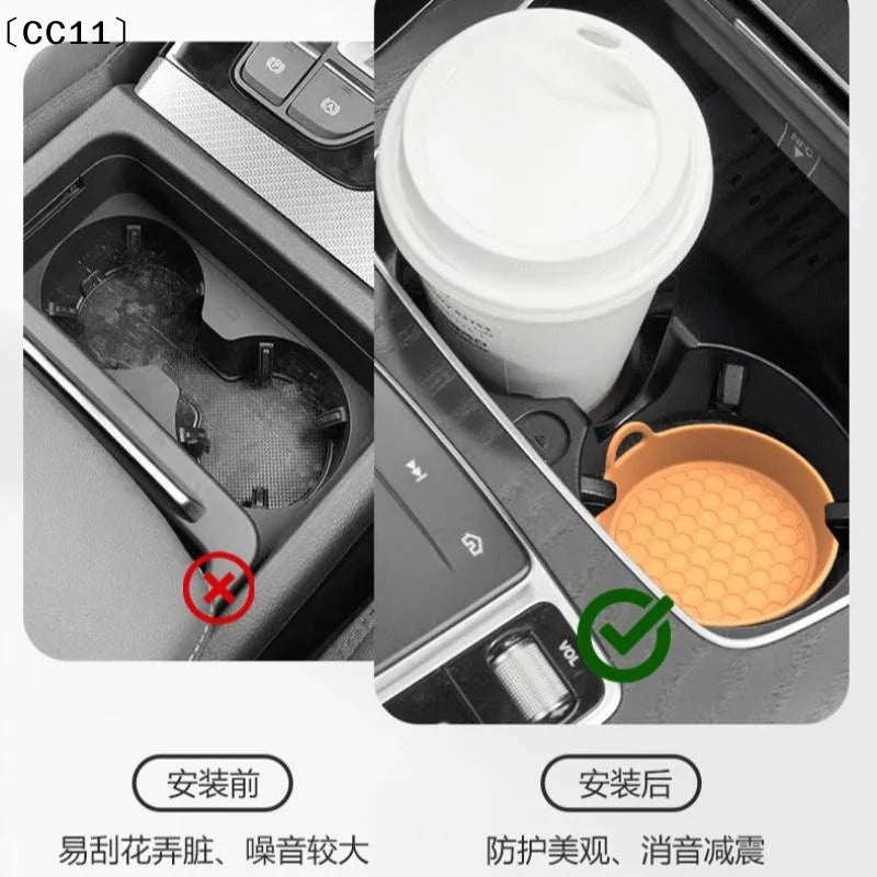2Pcs Anti-Slip Coaster For Car Stable Food Grade Silicone Gel Drink Holder Pad Auto Cup Holder Coasters Silent Cup Pad〔CC11〕