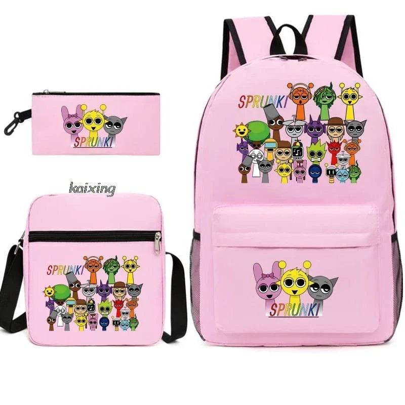 Sprunki Anime Backpack Set 3pcs