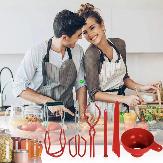 6PCS Canning Supplies Canning Kit, Canning Essentials Set Include Tongs, Wide Mouth Funnel, Jar Lifter, Jar Wrench