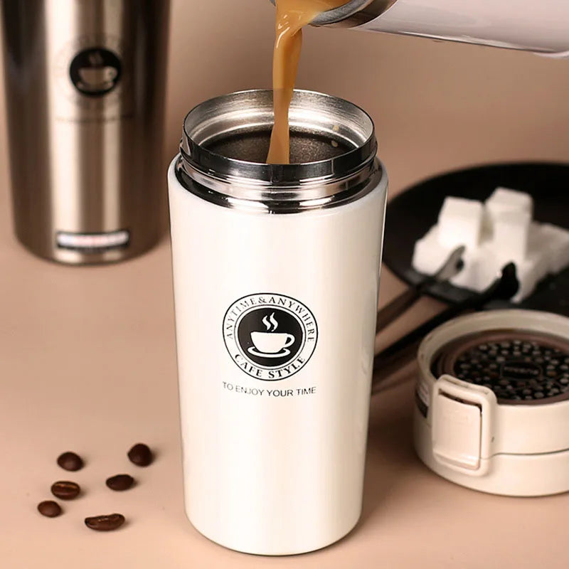 380/510ML Stainless Steel Thermo Bottle Coffee Cup  Outdoor Sports Vacuum Flask Car Thermal Cup Keeps Cold and Heat Thermal Mug