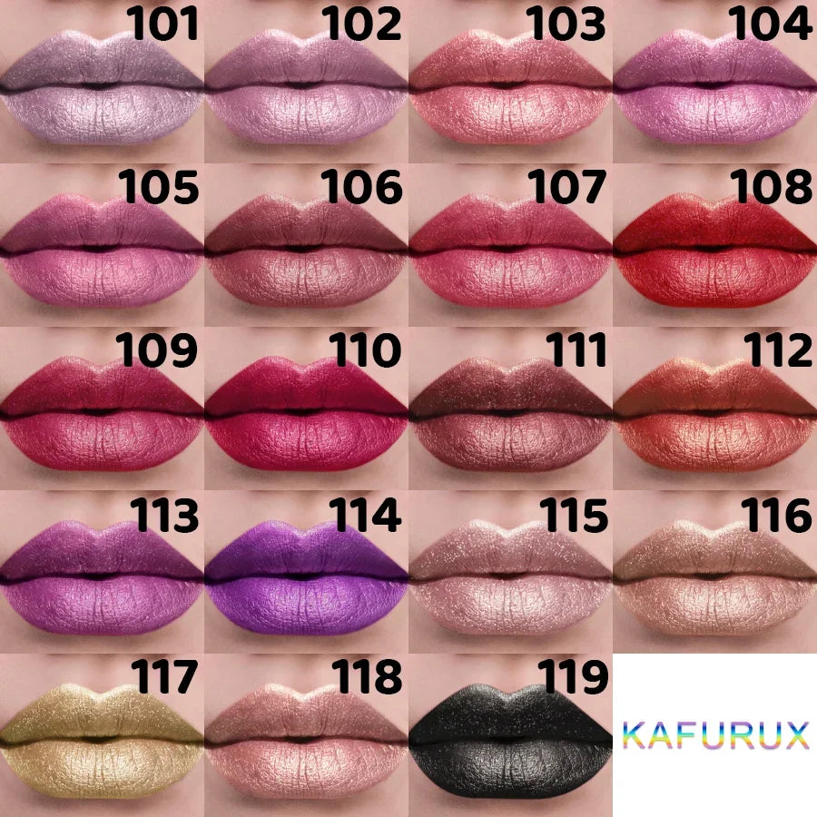 21 Colors Glitter Metallic Lipstick