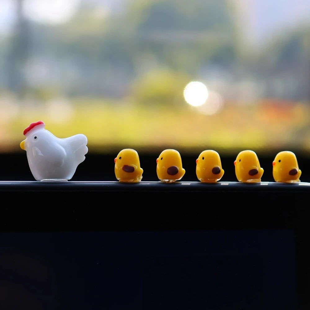 5Pcs Cute Mini Ducks Car Interior Decoration Auto Rearview Mirror Dashboard Ornaments For Woman Man Gift Car Accessories