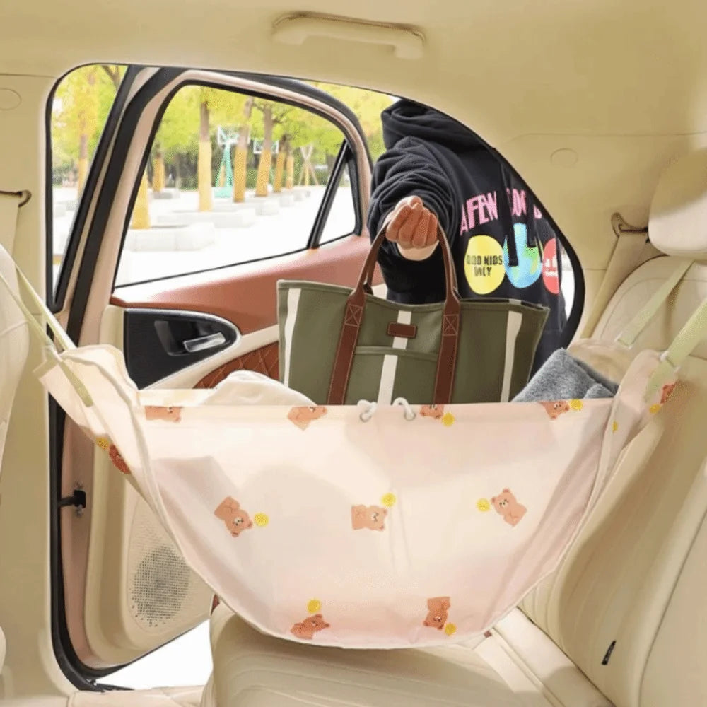 Multifunctional Car Storage Net Mesh Bag Portable Hanging Bag Large Capacity Cute Design Auto Trunk Organizer Car Storage
