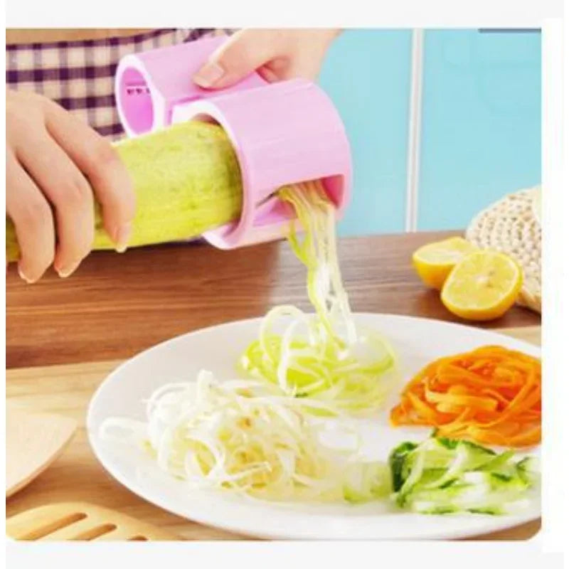 Double-head Spiral Slicer Grater Zucchini Noodle Pasta Spaghetti Maker Vegetable Cutter Peeler with Knife Sharpener Grindstone