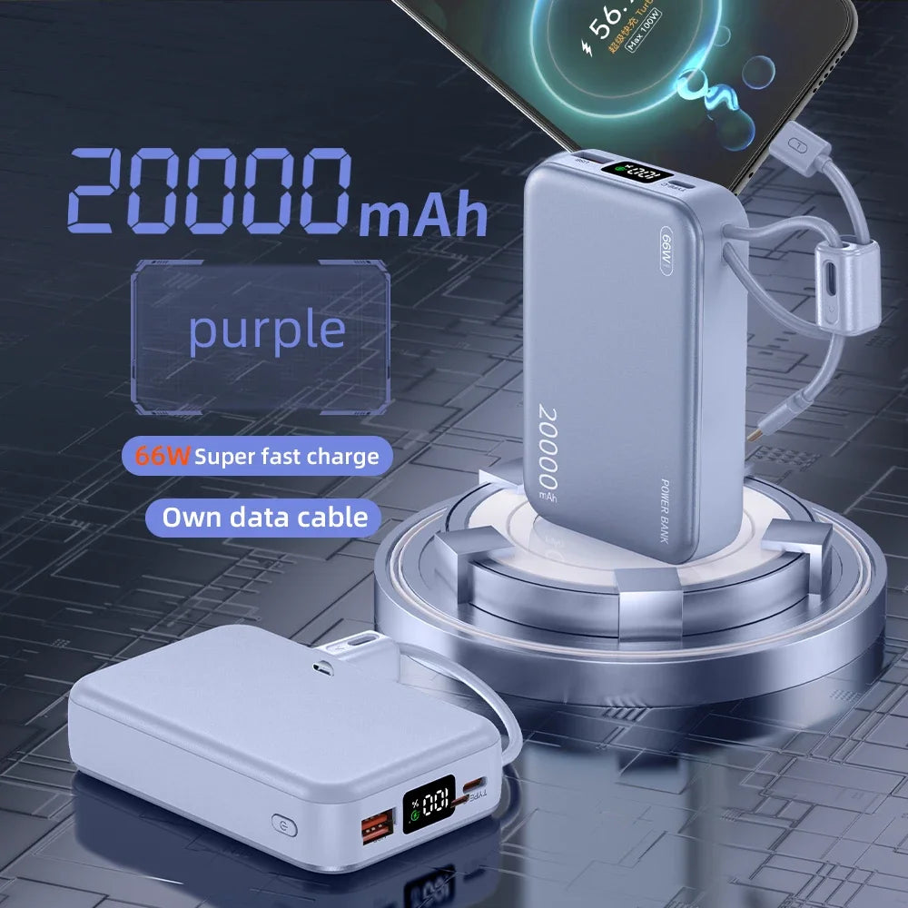 CCC China standard 66W Power Banks Fast Charger Powerbank 20000mAh for iPhone 16/15/14/13 Xiaomi Huawei Samsung External Battery