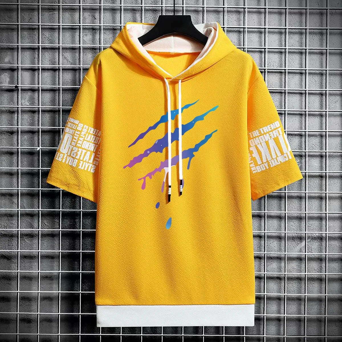 T Shirt for Men Clothing Streetwear Hoodies Oversized Korea 반팔티 Casual Hat T-shirt Print Graphic Tshirt Anime Sports Gym Hoodie