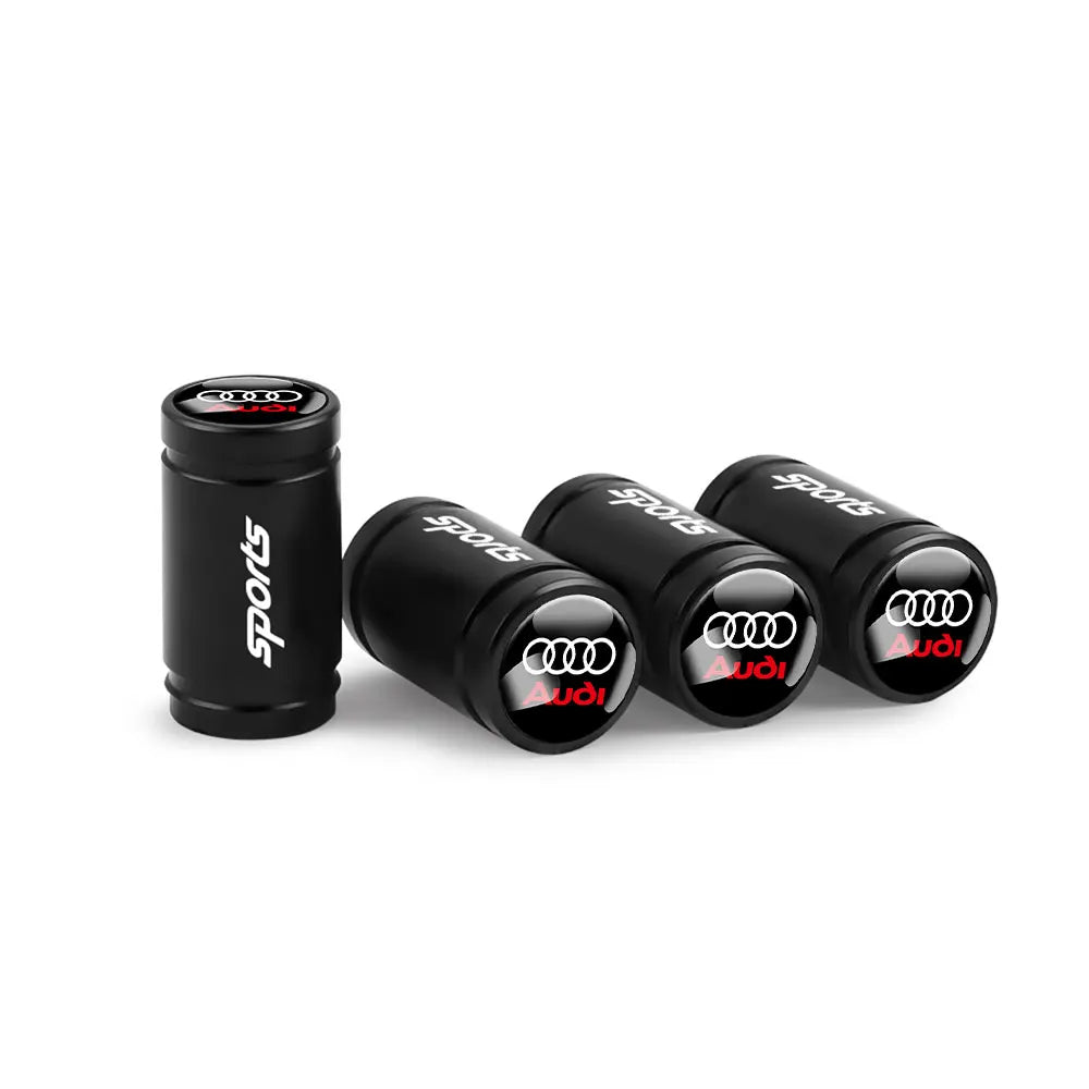 4pcs 3D Metal Car Wheel Tire Valve Air Stem Cap Covers for Audi A3 B5 B6 B7 B8 B9 8P 8V 8L A5 A4 C6 A6 RS Sline Q5 Q3 Q7 Quattro
