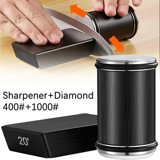 Rolling Knife Sharpener For Straight Edge Knife Sharpener Kit With 15/20° Degree Magnetic Angle For Kitchen Knives Whetstone Set