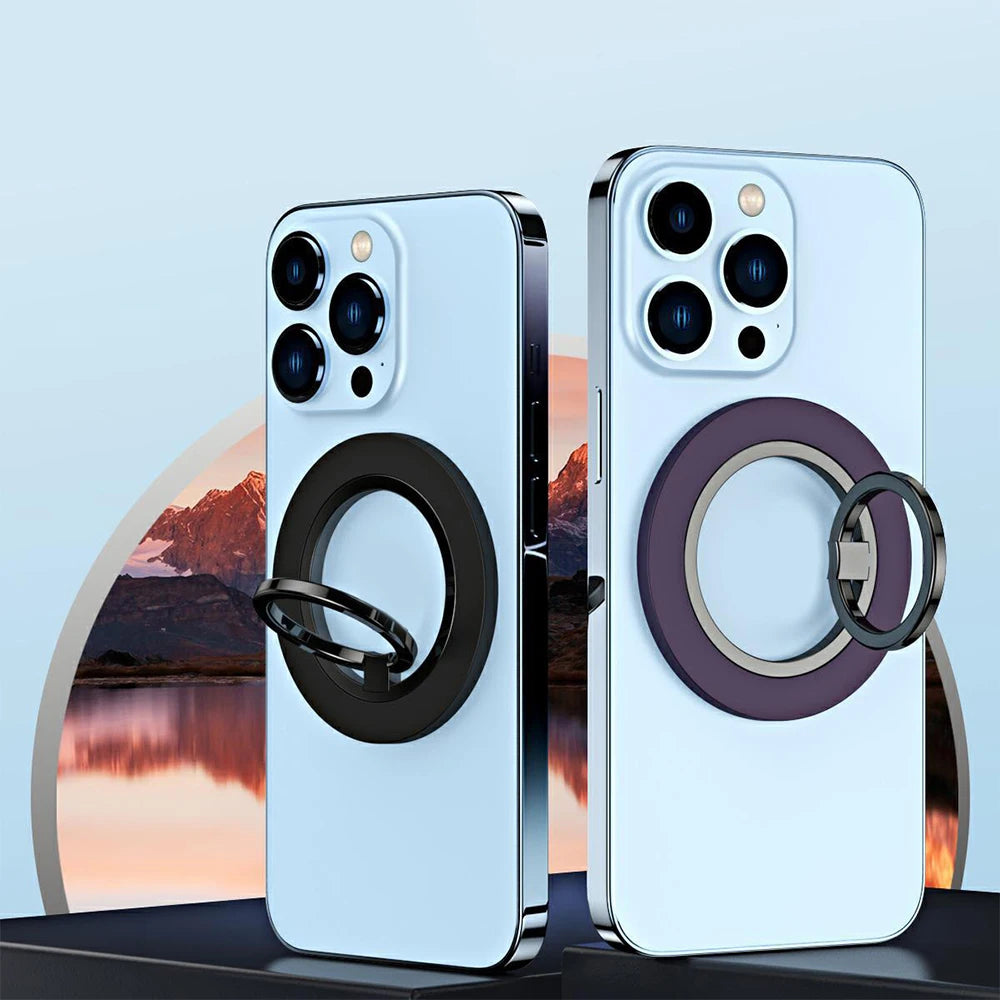 For Tablet Magnetic 2 Sections Simplicity Rotation Ring Phone Handphone Ipad Holder Double Side Silicone