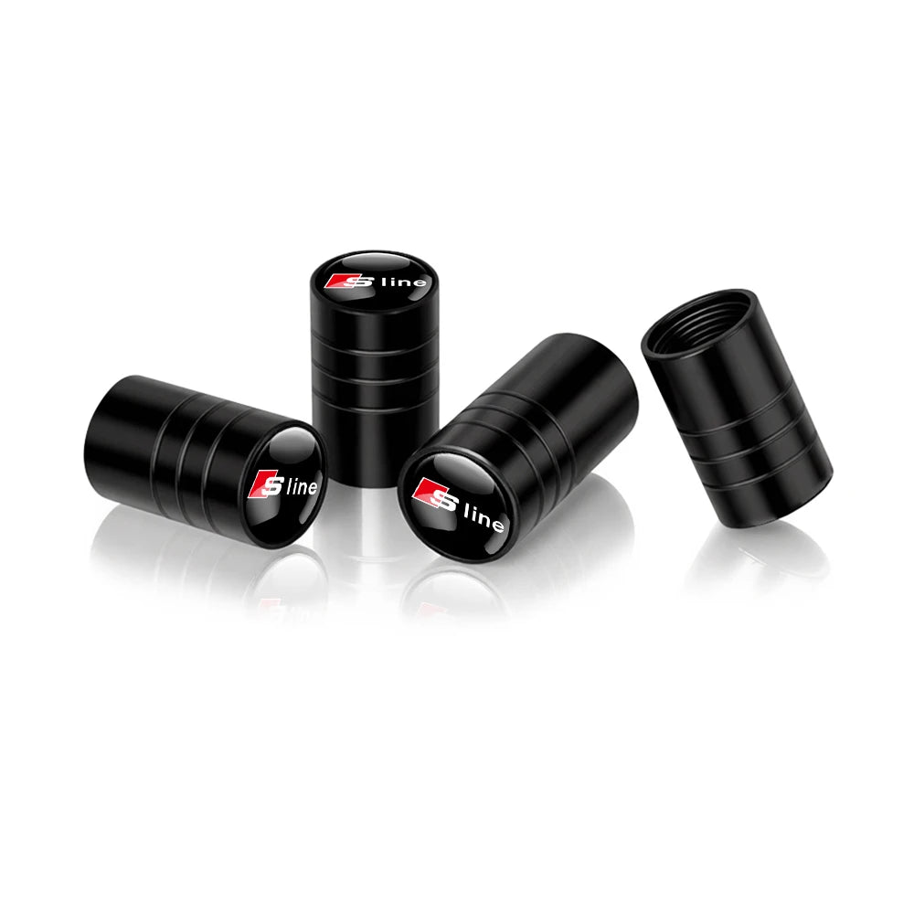 4pcs 3D Metal Car Wheel Tire Valve Air Stem Cap Covers for Audi A3 B5 B6 B7 B8 B9 8P 8V 8L A5 A4 C6 A6 RS Sline Q5 Q3 Q7 Quattro