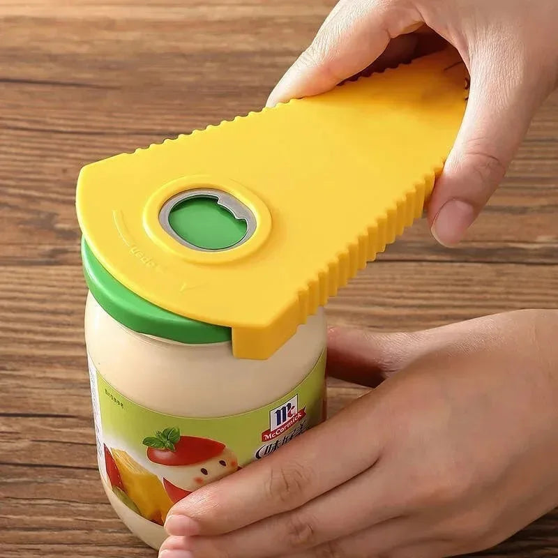 Can Opener Multifunctional Bottle Opener Jar Opener for Beer Coke Jam Beverage Non-slip Labor Saving Twist Bottle Cap Kitchen Ga