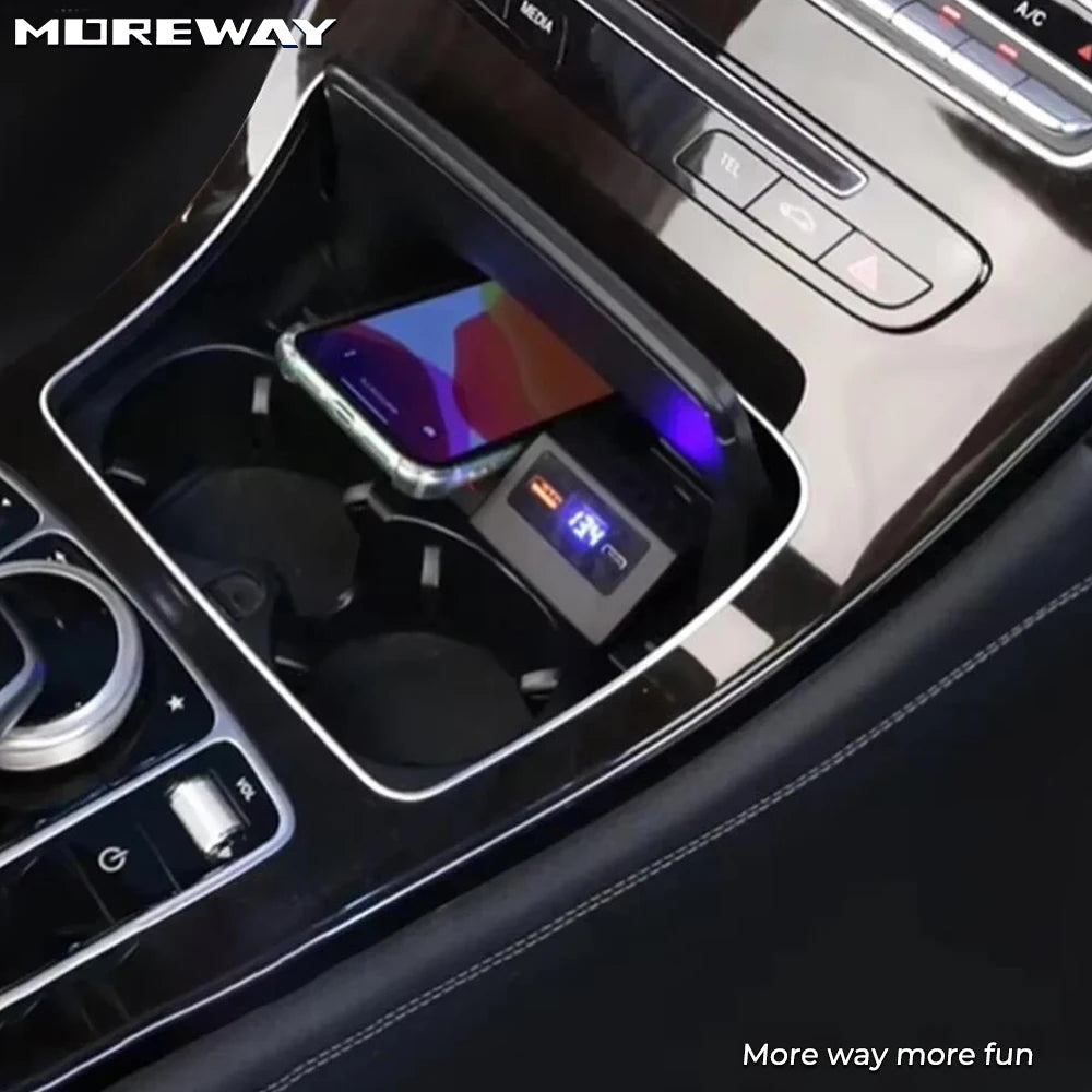 Car Wireless Charger For Mercedes Benz W205 X253 C43 C63 GL C43 Phone Holder TYPE-C Fast Charging Car Interior Tuning