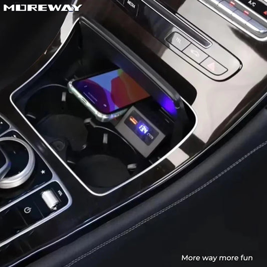 Car Wireless Charger For Mercedes Benz W205 X253 C43 C63 GL C43 Phone Holder TYPE-C Fast Charging Car Interior Tuning