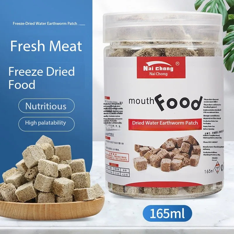 165ML/550ML High Protein Freeze Dried Bloodworms Cube Tubifexes Worms Fish Feed Axolotl Feed Tortoise Feed