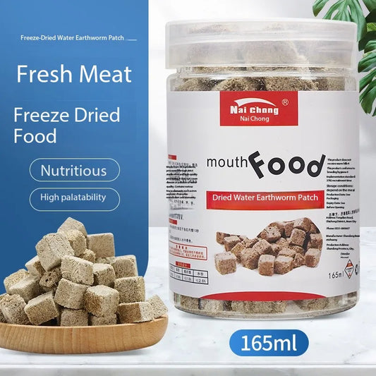 165ML/550ML High Protein Freeze Dried Bloodworms Cube Tubifexes Worms Fish Feed Axolotl Feed Tortoise Feed