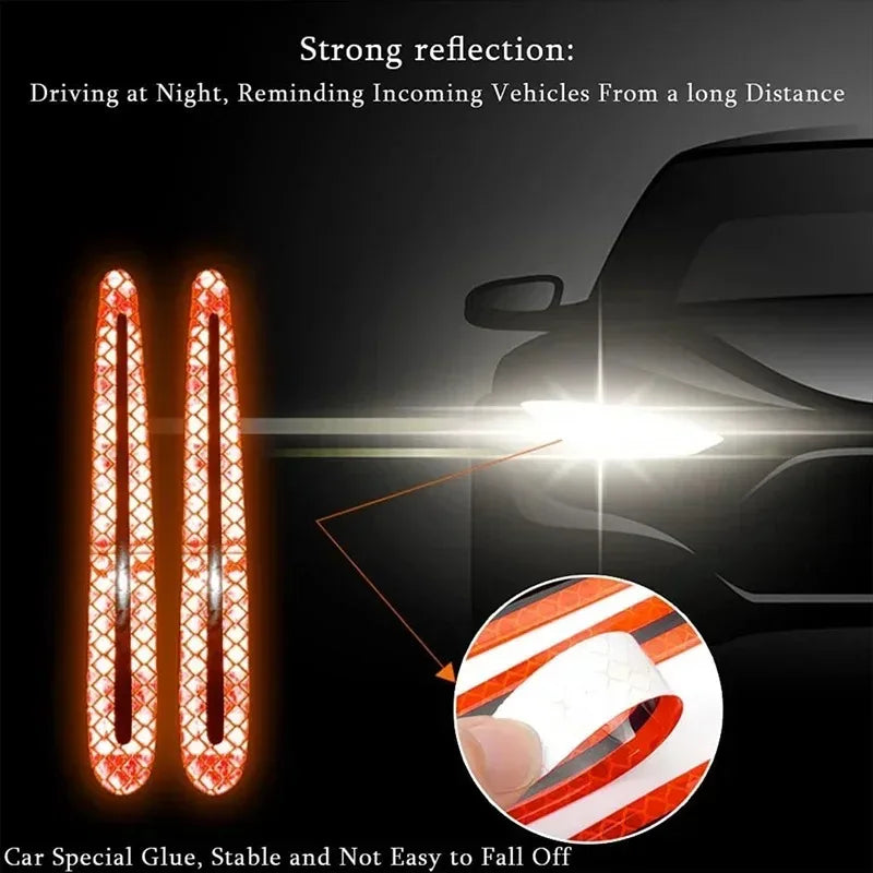 8Pcs Carbon Fiber Car Door Handle Bowl Scratch Protector Stickers, Universal Auto Reflective Anti-scratch Protective Film