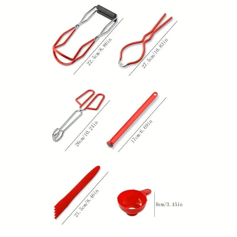 6PCS Canning Supplies Canning Kit, Canning Essentials Set Include Tongs, Wide Mouth Funnel, Jar Lifter, Jar Wrench
