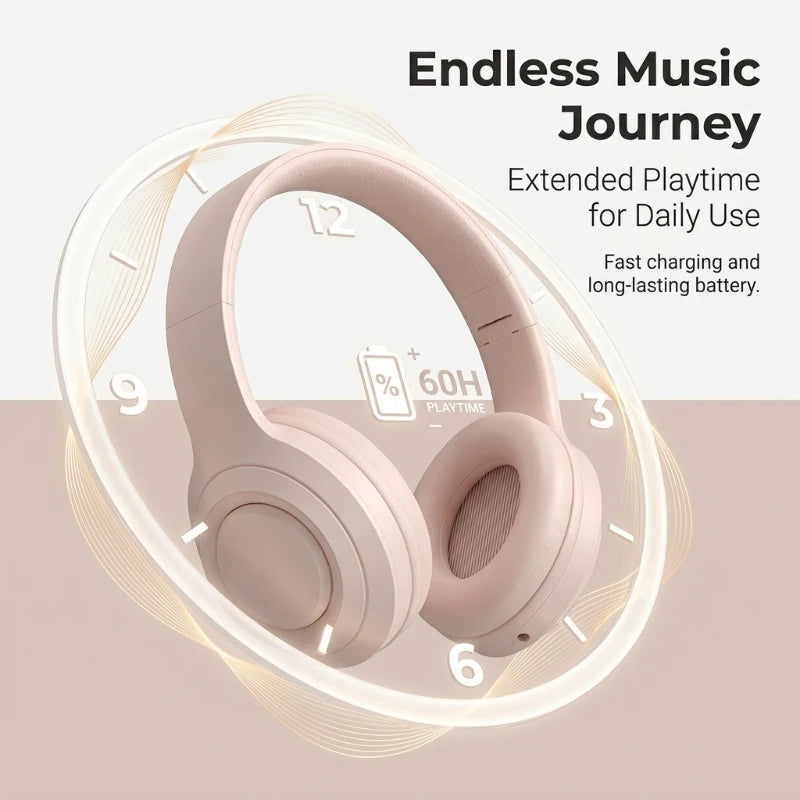 M5 Over Ear HIFI Stereo Headsets Wireless Bluetooth 5.3 Headphones Sports Gaming Earphones Support TF/AUX Noise Reduction