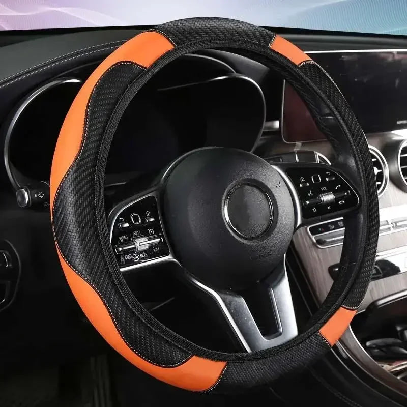 Universal 37-38.5cm Car Steering Wheel Cover Microfiber Leather Soft Anti-Slip Steering Wheel Protection Auto Accessories Amagi