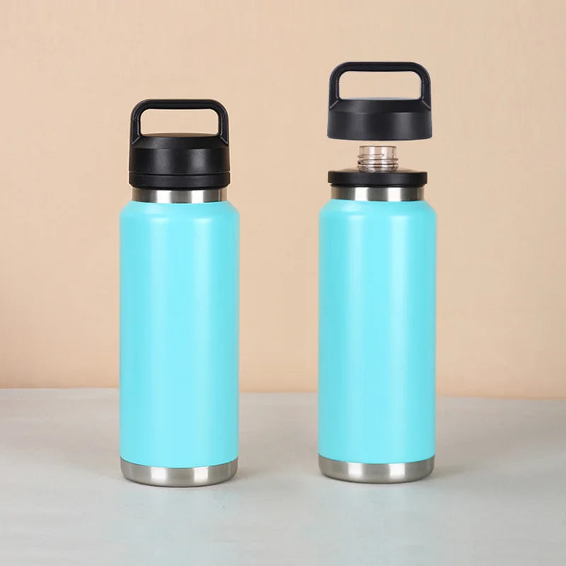18/26/36oz 304 Stainless Steel Vacuum Flask, Large Capacity Insulated Water Bottle with Handle Lid 1pcs