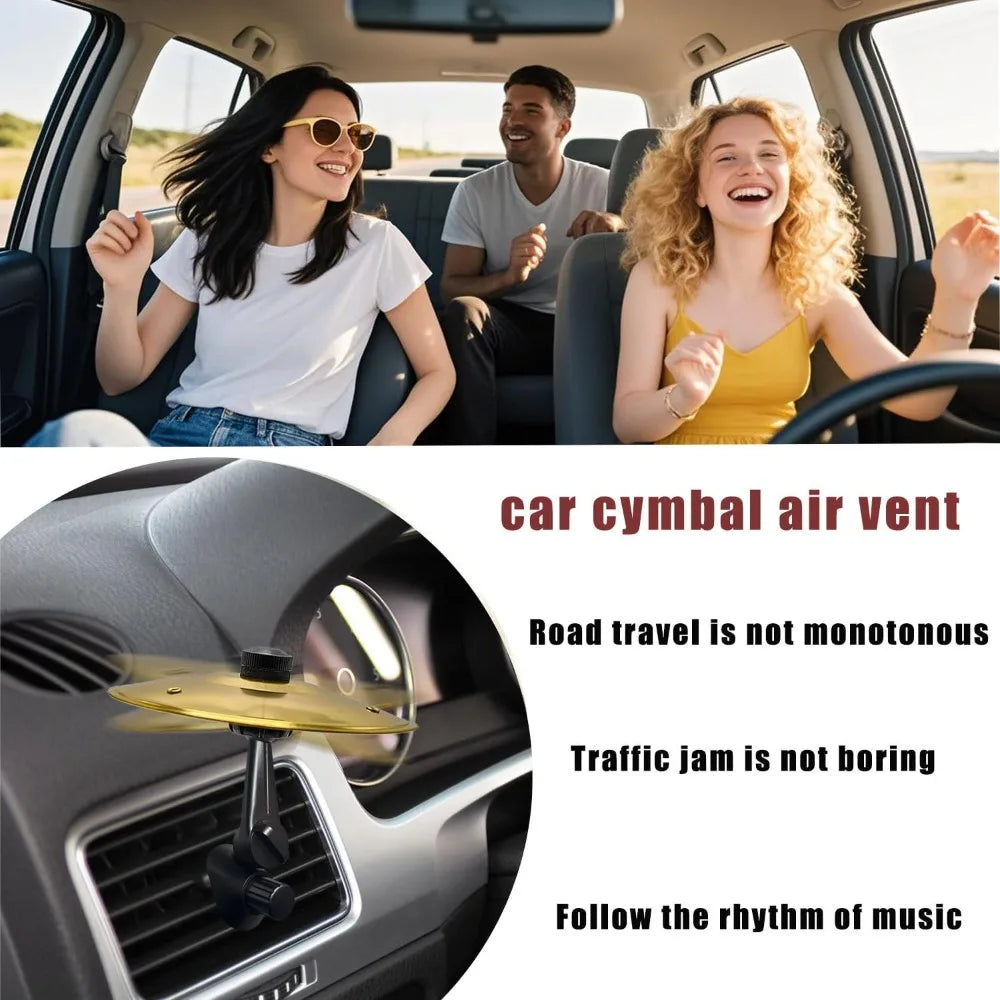 Car Cymbal, Car Cymbal Air Vent, Mini Drum Crash Cymbal for Car Vent, Suitable for All Types of Vehicles