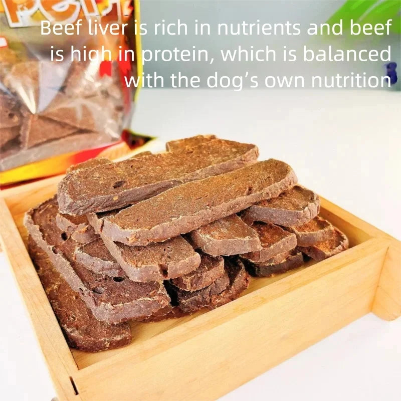 Pet snacks air-dried beef liver slices dog snacks training rewards snacks pet jerky