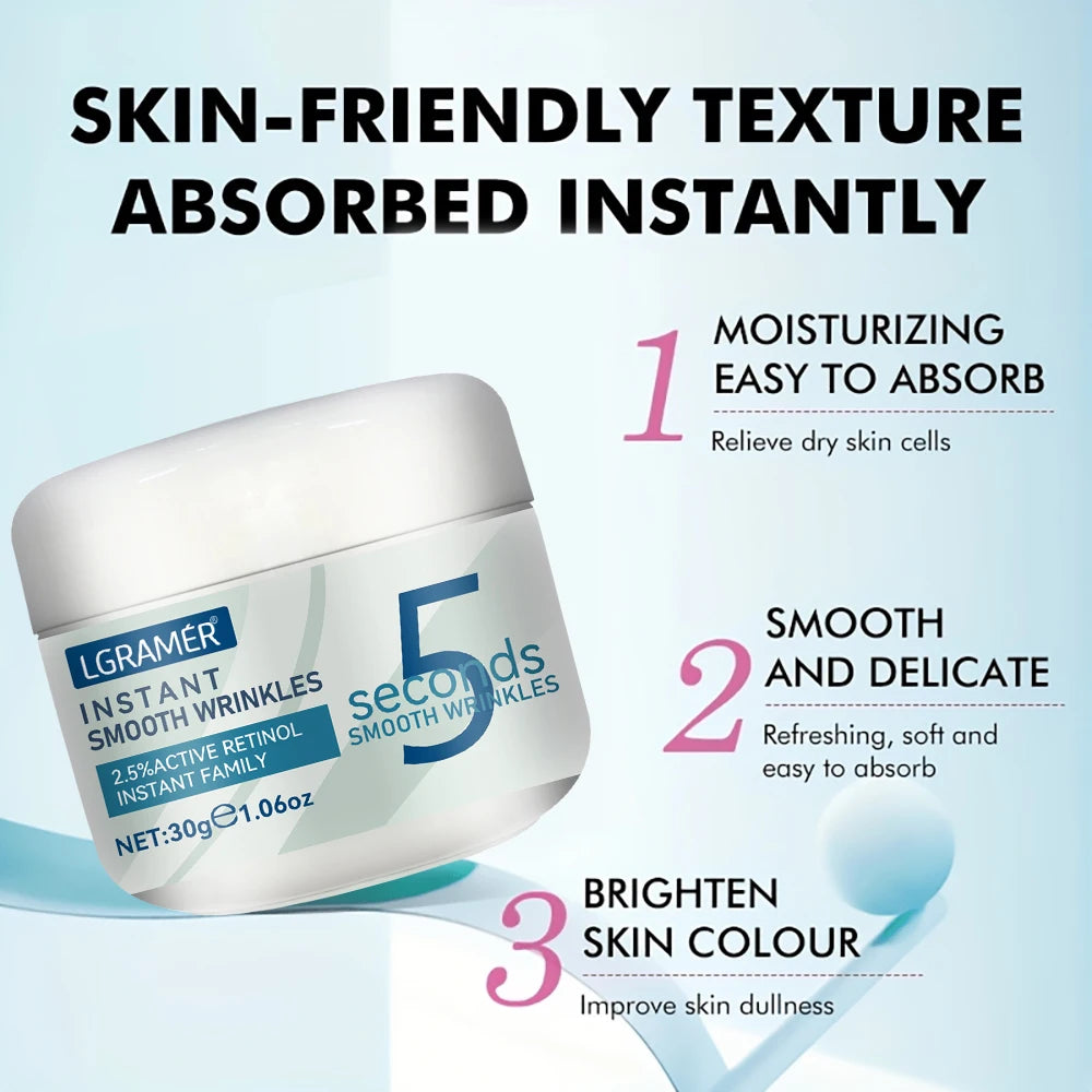 5 Seconds Retinol Smooth Wrinkles Cream Nourishing Moisturizer Fade Spot Firming Face Fine Skin Care Lifting Cream Care Products