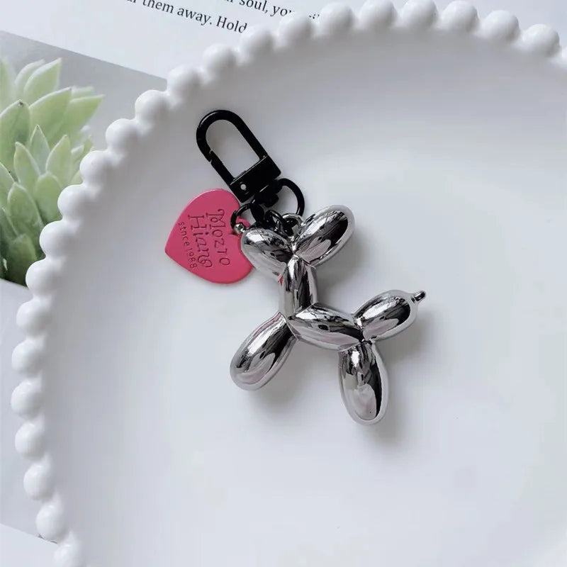 Fashion Keychain Punk Y2K Balloon Dog Keychains for Women Bag Pendant Jewelry Trinket Girl's Car Key Ring Key Chain Accessories
