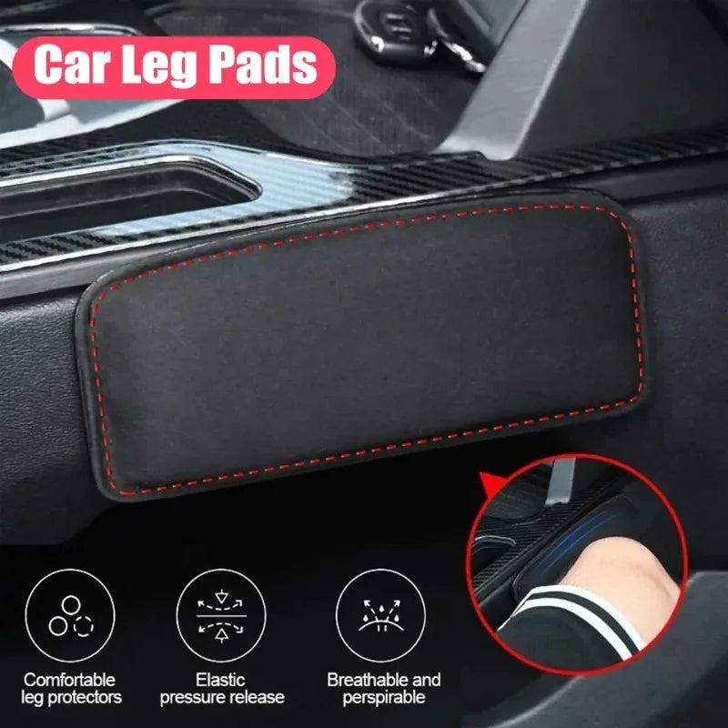 Comfortable Suede Car Pillow, Memory Foam Leg Pad for Auto Seat, Elastic Headrest Cushion Knee Support