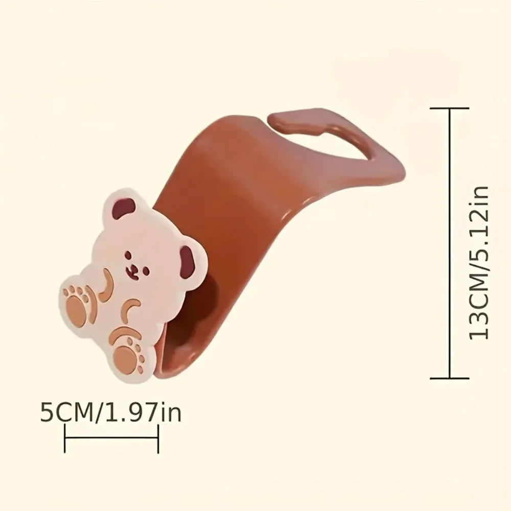 2PCS Car Back Seat Headrest Hooks for Purses & Bag Headrest Hanger Vehicle Cute Bear Bunny Storage Hook Universal Organizer