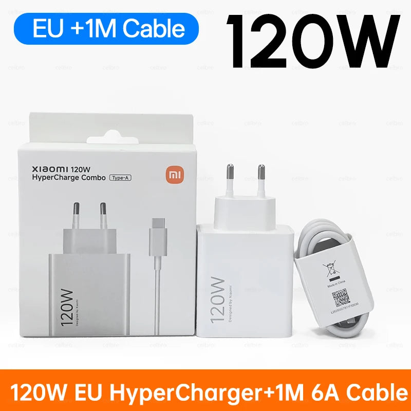 120W Xiaomi Super Fast Charger 100W Turbo Hyper Charge Adapter Mi 17 15 14 13 11T Ultra Pro Redmi 12C Note 14 POCO F6 F7 X7 Pro