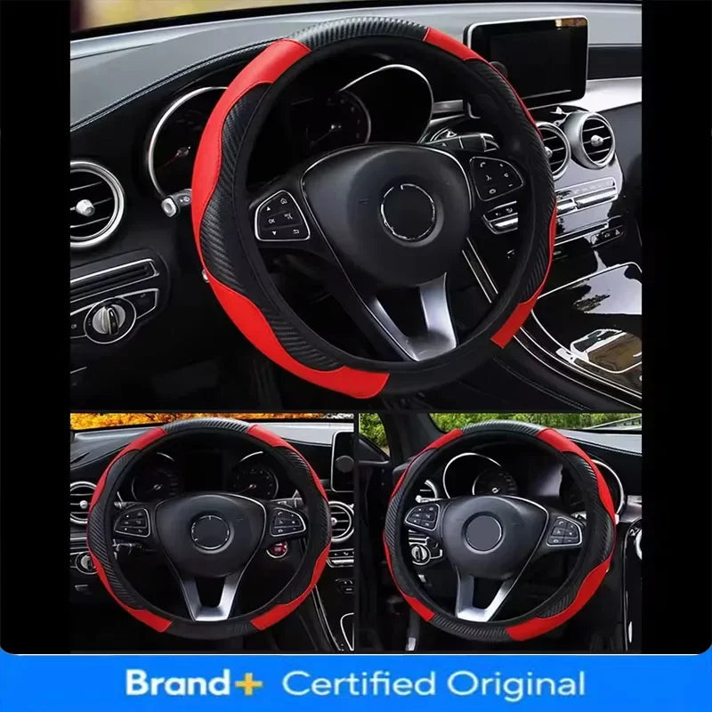 Universal 37-38.5cm Car Steering Wheel Cover Microfiber Leather Soft Anti-Slip Steering Wheel Protection Auto Accessories Amagi