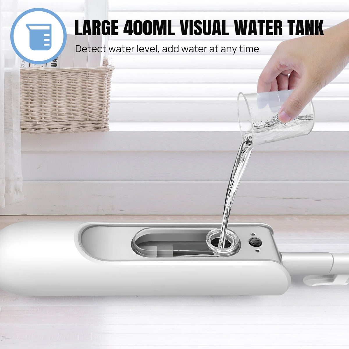 Steam Mop&Detachable Steam Cleaner,1500W Powerful Floor Steamer,Removes up to99.9%of Bacteria andViruses,for Carpet  Clean,400ml