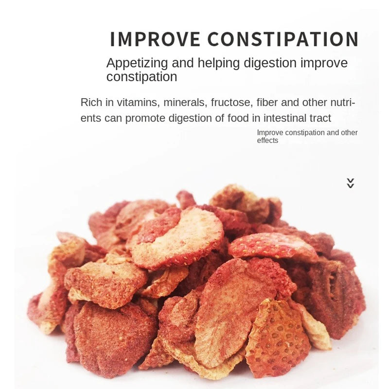 Freeze-Dried Strawberry Grains 60g Rabbit Chinchilla Guinea Pig Hamster Snacks Dried Strawberry for Digestion