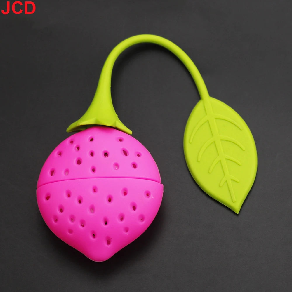 Silicone Strawberry+Lemon Loose Cute Owl Tea Leaf Strainer Herbal Spice Infuser Filter Diffuser Tea bag tea maker tea infuser ﻿