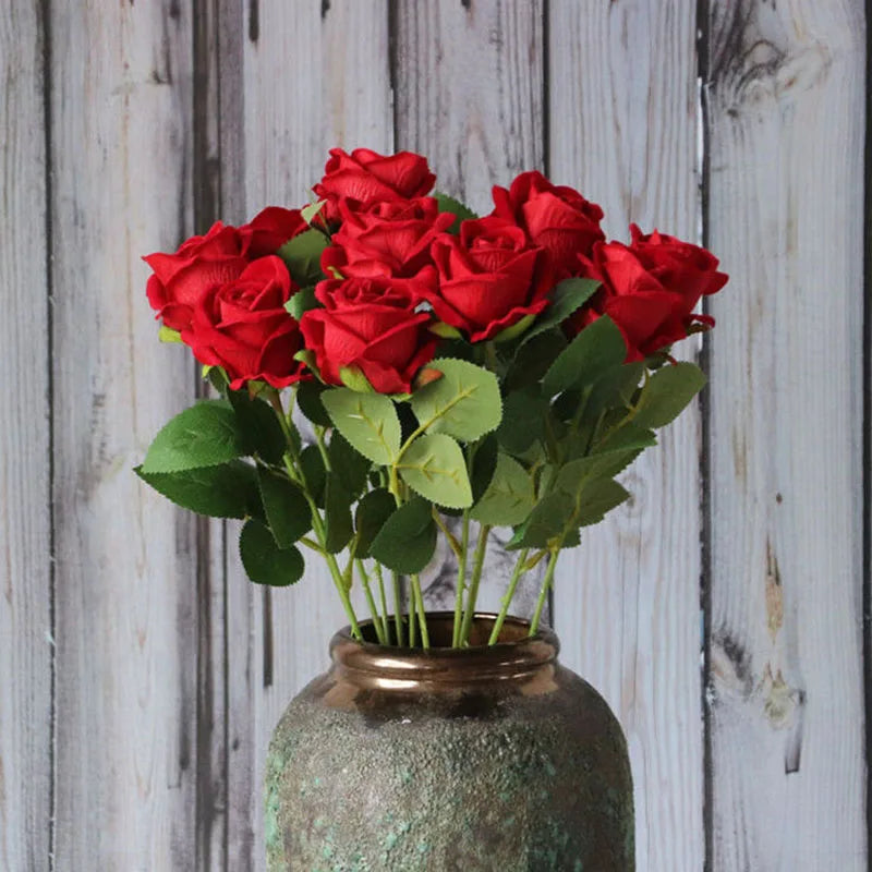 Flower Red Rose Artificial Branch Set