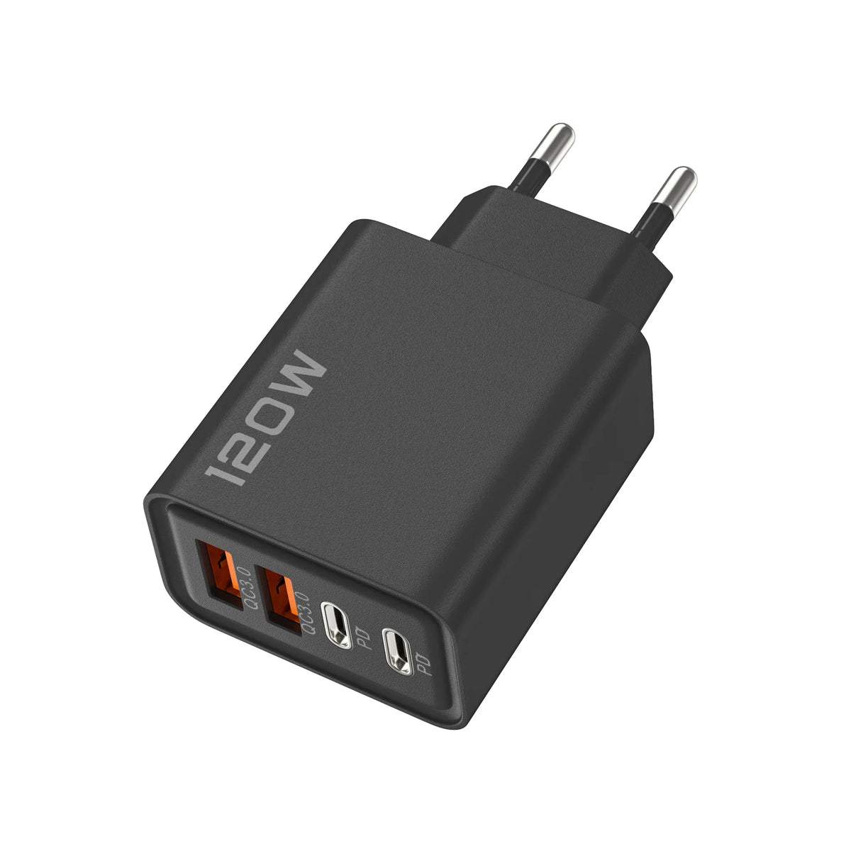 120W Double PD Fast Charger with Type-C & QC3.0 Ports Support PD Charging Protocol 5V 2A Charging Adapter