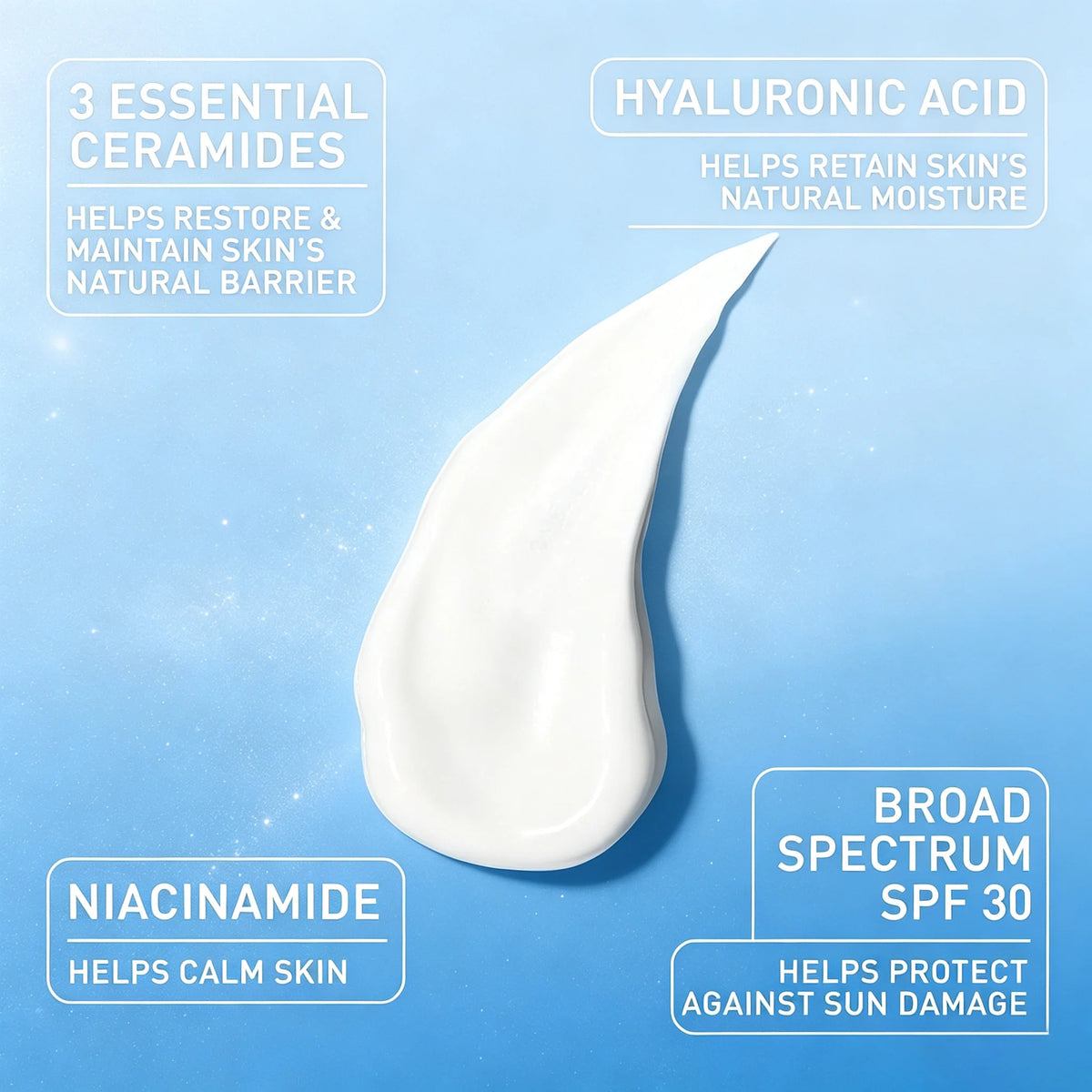 CeraVe AM Facial Moisturizing Lotion with SPF 30,  Broad Spectrum Sunscreen, Hyaluronic Acid Niacinamide Ceramides, 3 Fl Oz