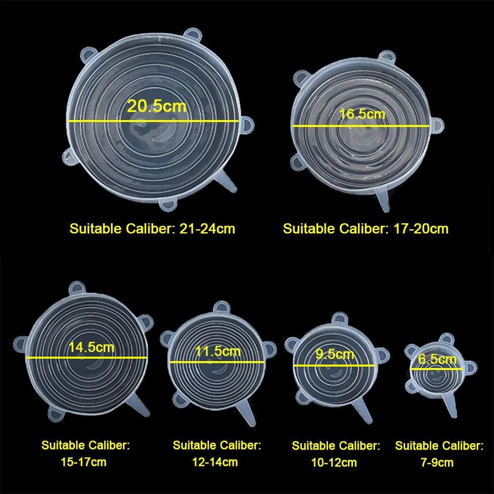 Silicone World Reusable Silicone Preservation Cover 6-piece