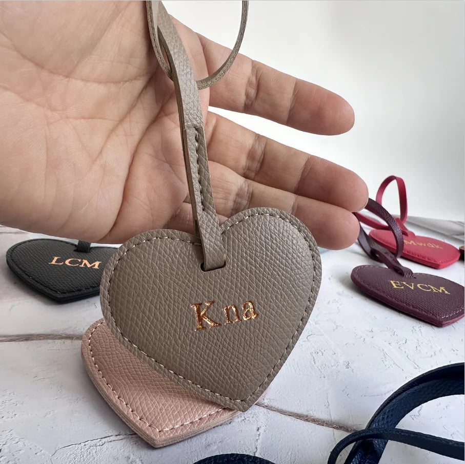 New Free Custom Initals Leather Five-Pointed Star Keychain Pendant Car Key Star Decoration Pendant Bag Accessories